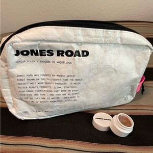 Jones Road Beauty zip bag and mini miracle balm magic hour